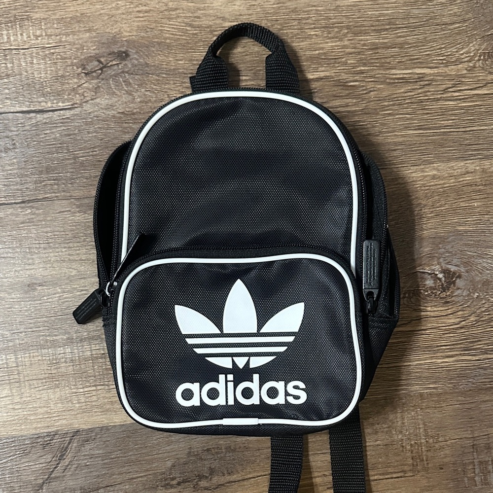 Adidas Black and White Compact Mini Backpack